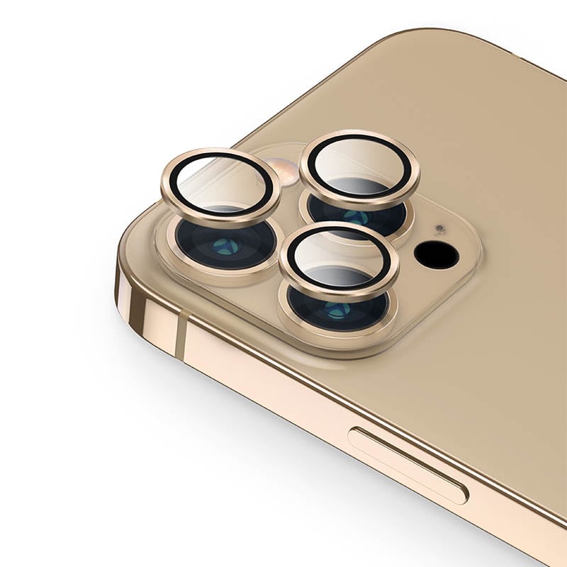 Rockymile Original Metal PVD Camera Lens Glass Guard for  iPhone 13 Pro/ 13 Pro Max(Gold)