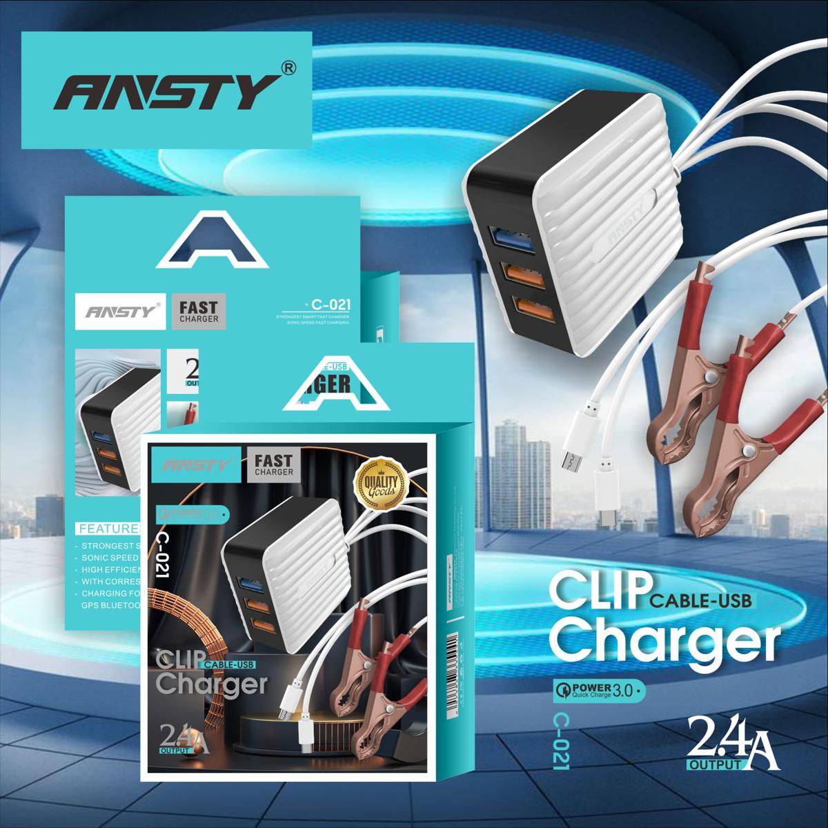 ANSTY Clip Charger + USB Cable (Fast Charger)