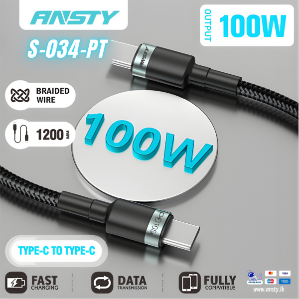 ANSTY 100W USB-C to USB-C Data Cable